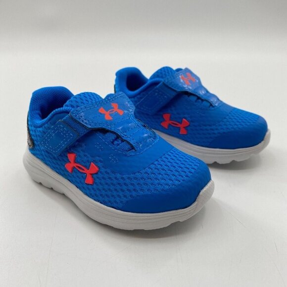 Under Armour Toddler Boy’s Surge 2 AC Sneakers Running Shoes Blue Circuit sz 5 - - Picture 2 of 7